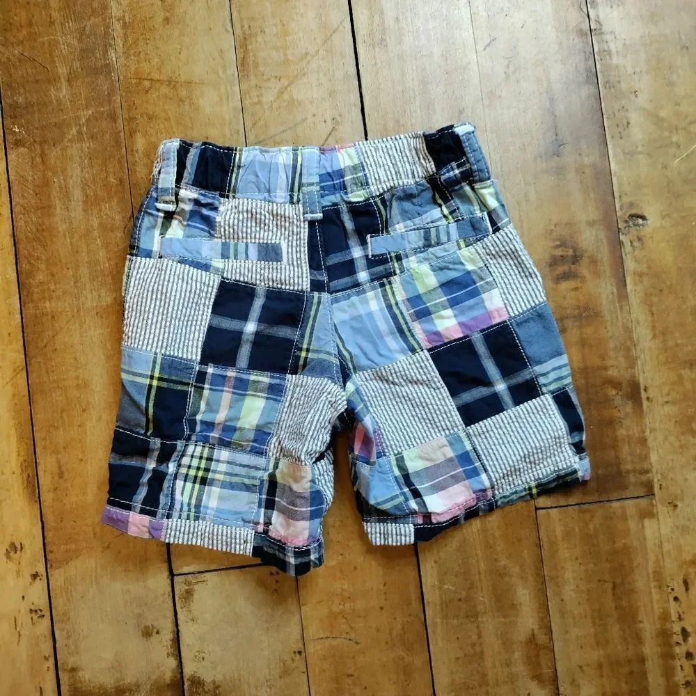 Gymboree shorts 2T cotton plaid patchwork dress shorts pink blue Cotton Spring